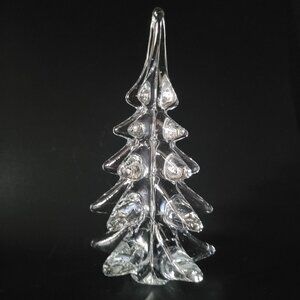Vintage Glass Christmas Tree Clear Glass Christmas Tree, 8.25 Inches